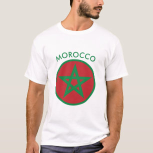Camiseta Marrocos - T-Camisa marroquina da bandeira