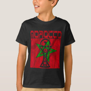 Camiseta Marrocos Vintage, Eu Amo Mapa de Marrocos Futebol