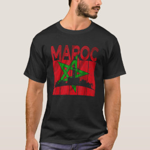 Camiseta Marrocos Vintage Eu Amo Mapa de Marrocos Futebol