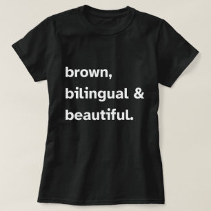 Camiseta Marrom Bela Bela, Camisas Latina W