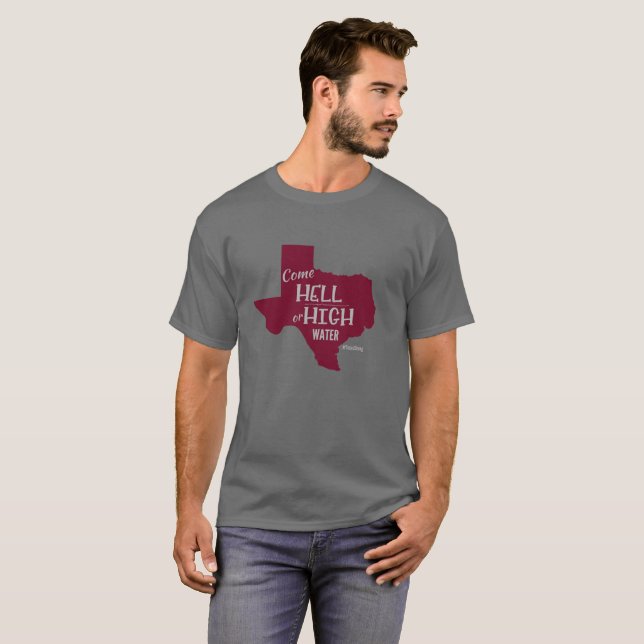 Camiseta Marrom forte do t-shirt dos #Texas do inferno ou (Frente Completa)