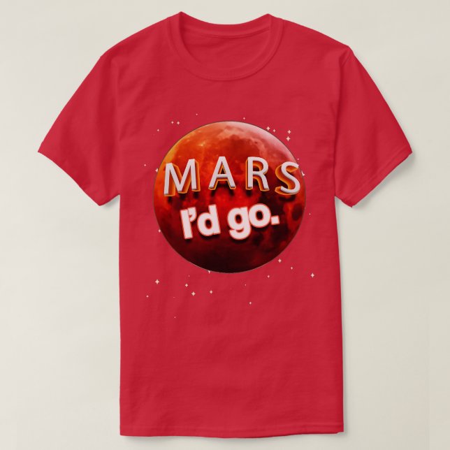 Camiseta Mars Id Go Solar System Planet Space Exploration E (Frente do Design)