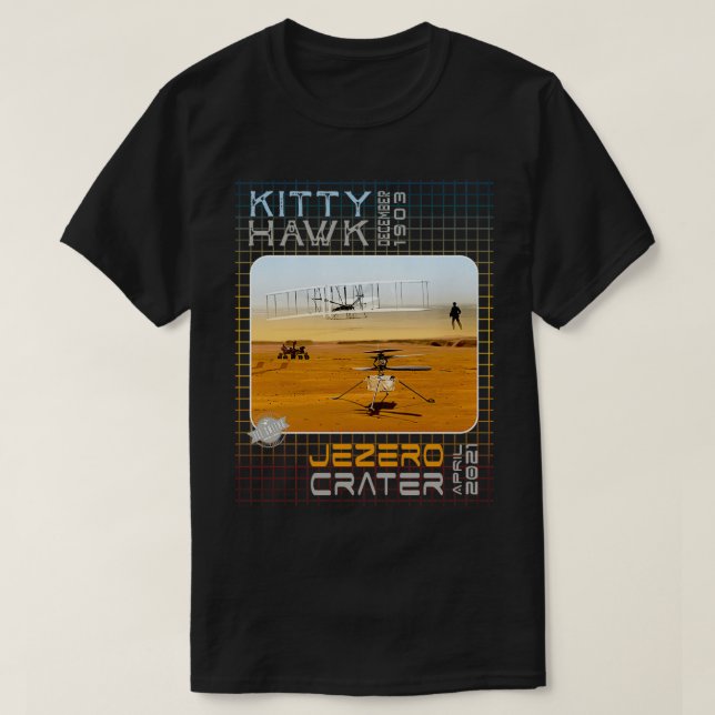 Camiseta Mars Ingenuity Helicopter Primeiro Voo (Frente do Design)