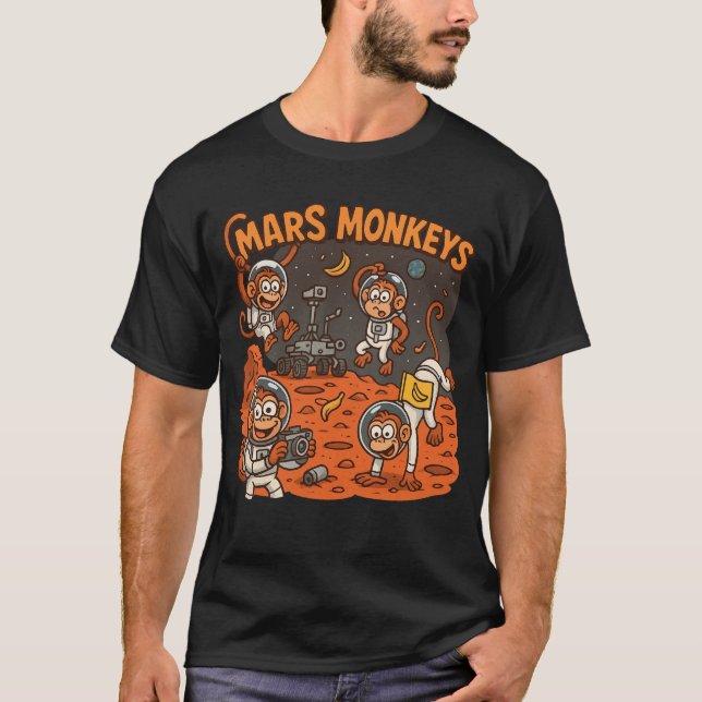 Camiseta Mars Monkeys animal engraçado (Frente)