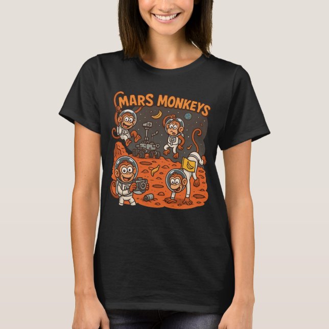 Camiseta Mars Monkeys animal engraçado (Frente)