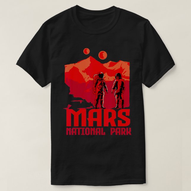 Camiseta Mars National Park Inspirou Red Planet Relacionada (Frente do Design)