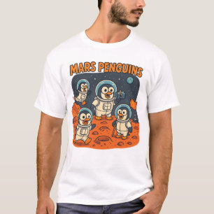 Camiseta Mars Penguins, uma série de espaços em animais eng