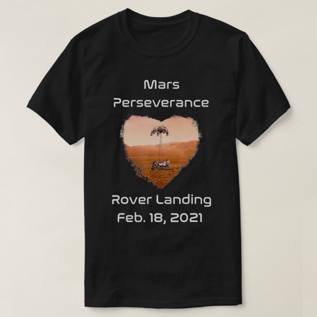 Camiseta Mars Perseverance Rover Landing (Frente do Design)