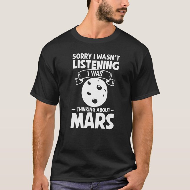 Camiseta Mars Red Planet Ring Solar System Atmosphere Space (Frente)