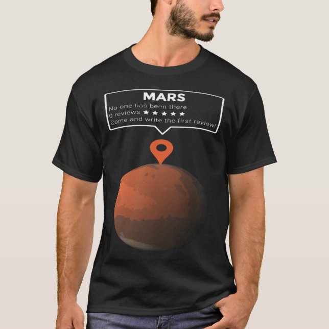 Camiseta Mars Review Maps No One has been here Exploration (Frente)