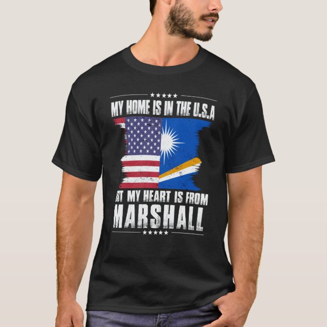 Camiseta Marshall Islands American Patriot Grown Home Heart (Frente)