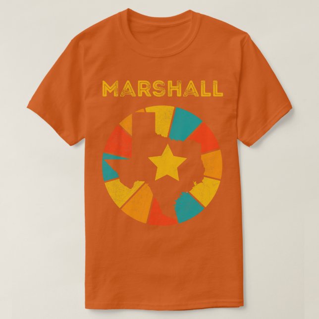Camiseta Marshall Texas Vintage angustiou Souvenir 1 (Frente do Design)