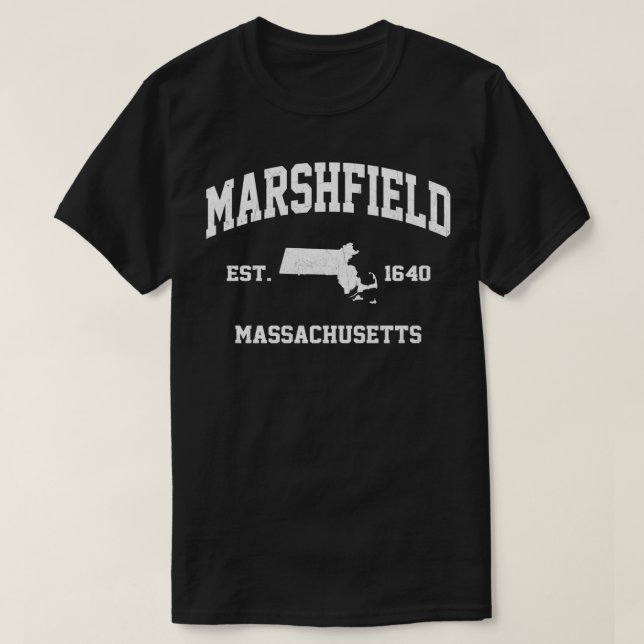 Camiseta Marshfield Massachusetts MÃE vintage estado Athlet (Frente do Design)