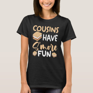 Camiseta Marshmallow Acampamento Smores Acampante Primos Tê
