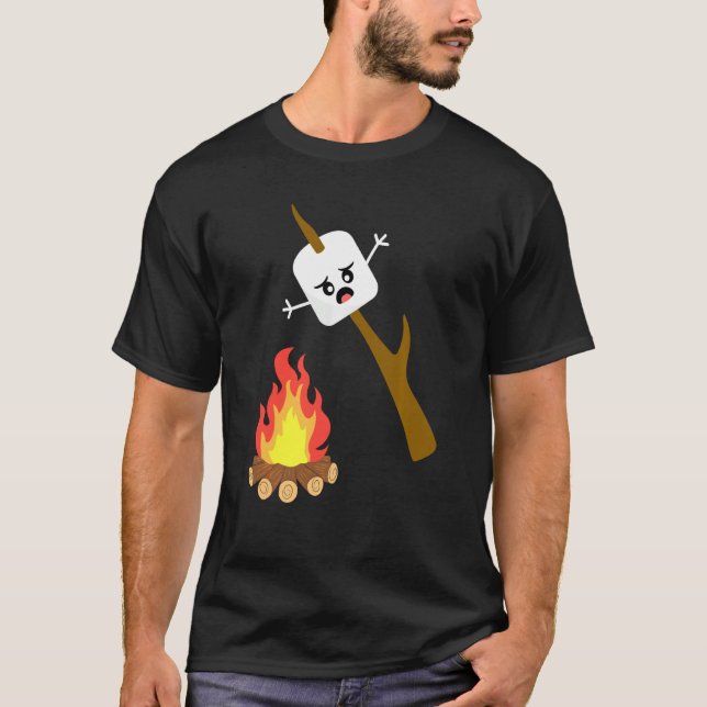 Camiseta Marshmallow Mulheres Camping Camfire Tee (Frente)