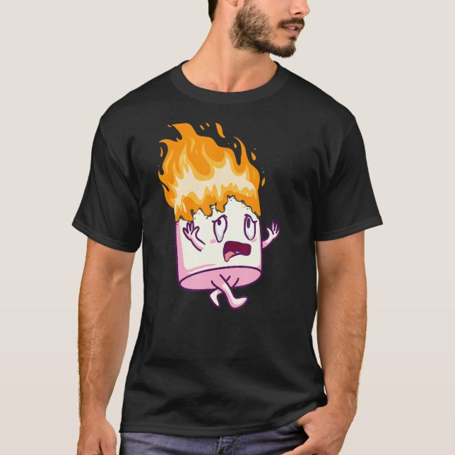 Camiseta Marshmallow On Fire S'mores Acampando Campfire Smo (Frente)
