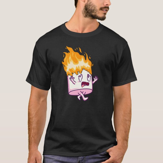Camiseta Marshmallow On Fire S'mores Acampando Campfire Smo (Frente)