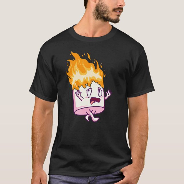 Camiseta Marshmallow On Fire S'mores Camping Campfire Smore (Frente)
