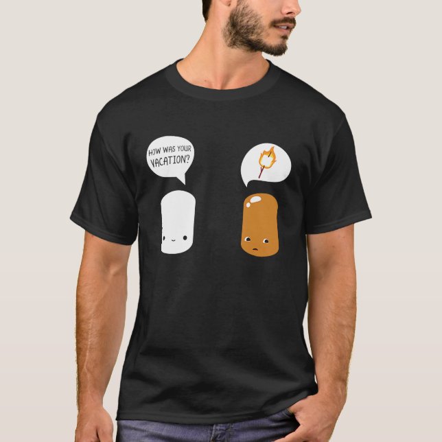 Camiseta Marshmallow Roaster Smore Camping Smore Estação Ca (Frente)