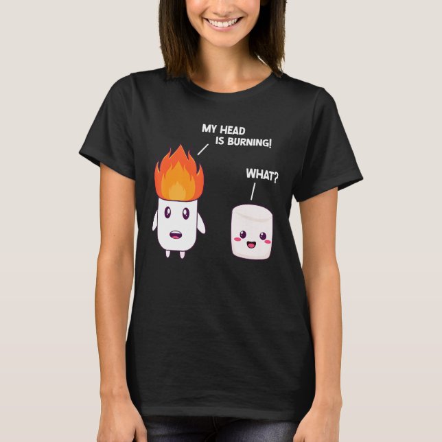 Camiseta Marshmallow Roaster Smore Camping Smore Estação Ca (Frente)