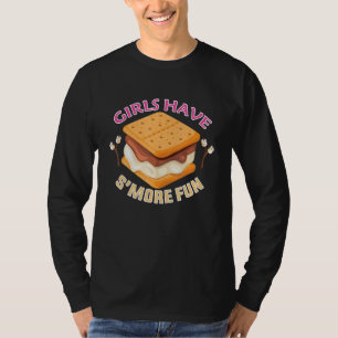 Camiseta Marshmallows Smore Acampamento Glamping Meninas Tê