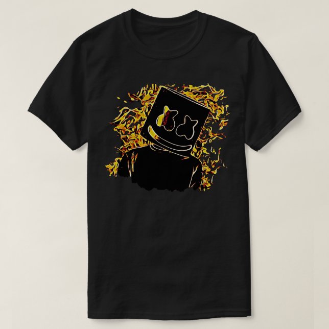 Camiseta Marshmello nas chamas amarelas (Frente do Design)