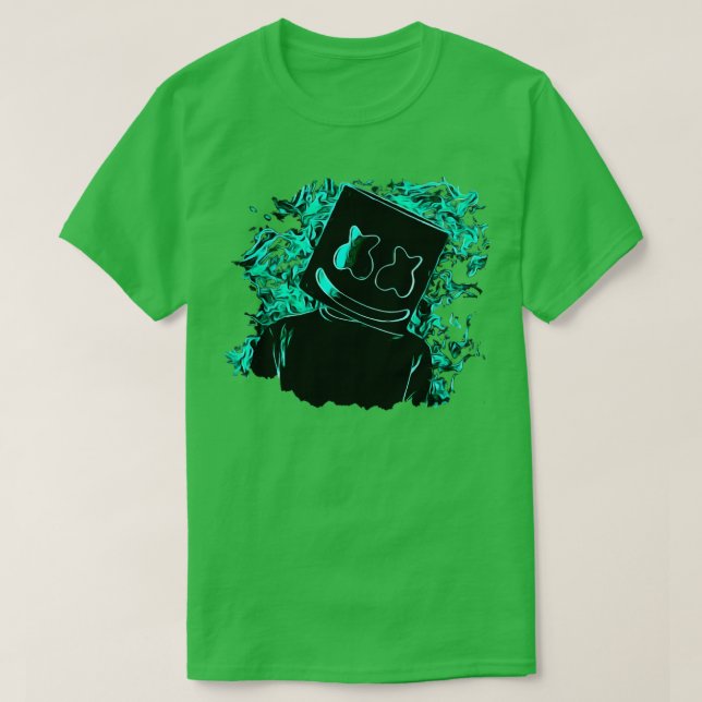 Camiseta Marshmello nas chamas verdes (Frente do Design)