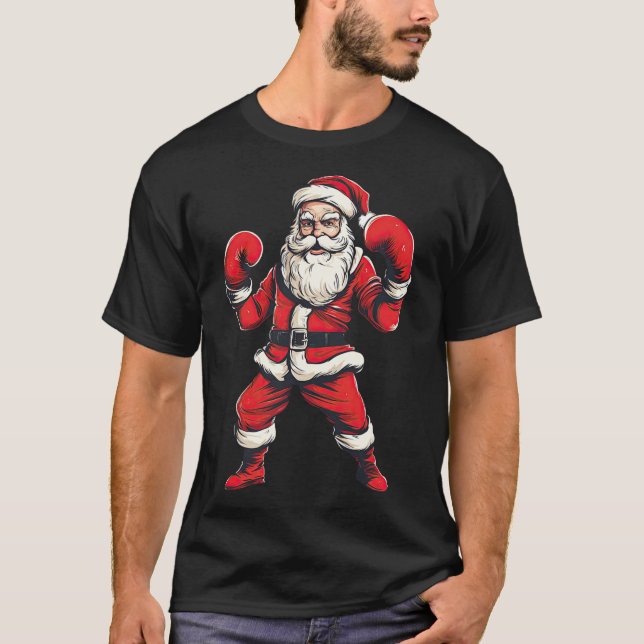 Camiseta Mart de Natal do Boxer do Santa Claus Boxer (Frente)