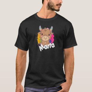 Camiseta MARTA Belo nome de garota com adorável vaca