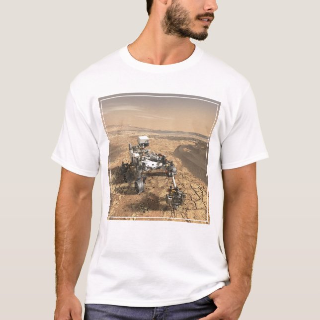 Camiseta Marte 2020 Rover Na Superfície De Marte. (Frente)