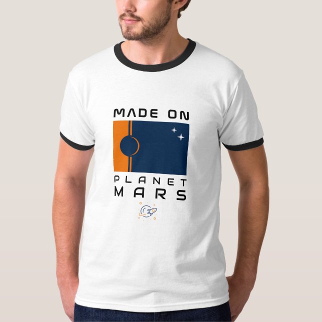 Camiseta "Marte Planeta" com Bandeira Marcial (Frente)