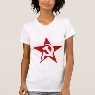 Camiseta Martelo branco & foice de DHKC em mulheres