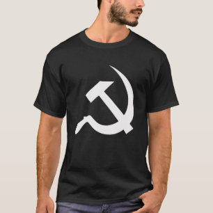 Camiseta Martelo branco & foice do estilo clássico no pret