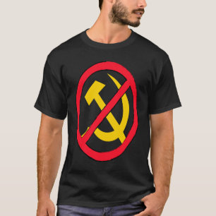 Camiseta Martelo e foice dizem não ao comunismo e aos socia