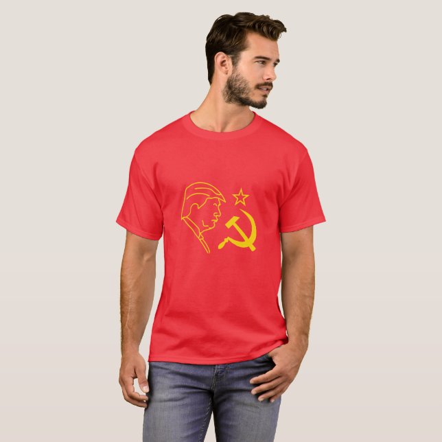 Camiseta Martelo e foice engraçados do perfil de Donald (Frente Completa)
