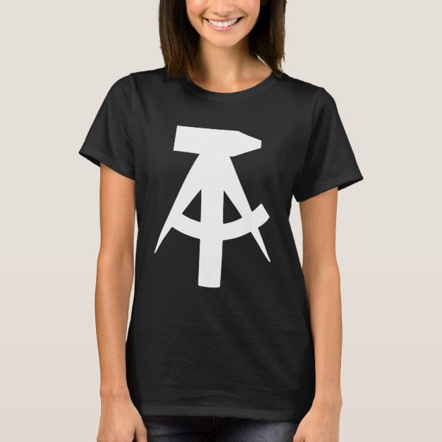 Camiseta Martelo e ideia de bússola GDR Flag (Frente)