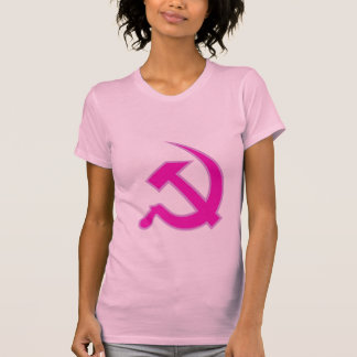 Camiseta Martelo & foice magentas & do Lilac em mulheres