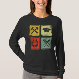 Camiseta Martelo forjado Pliers forjado Horsferes Blacksmit
