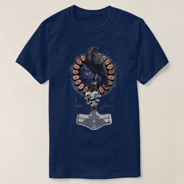 Camiseta Martelo Nórdico Corvo (Frente do Design)