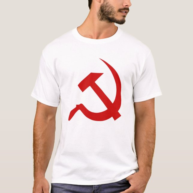 Camiseta Martelo vermelho & foice do estilo clássico no (Frente)