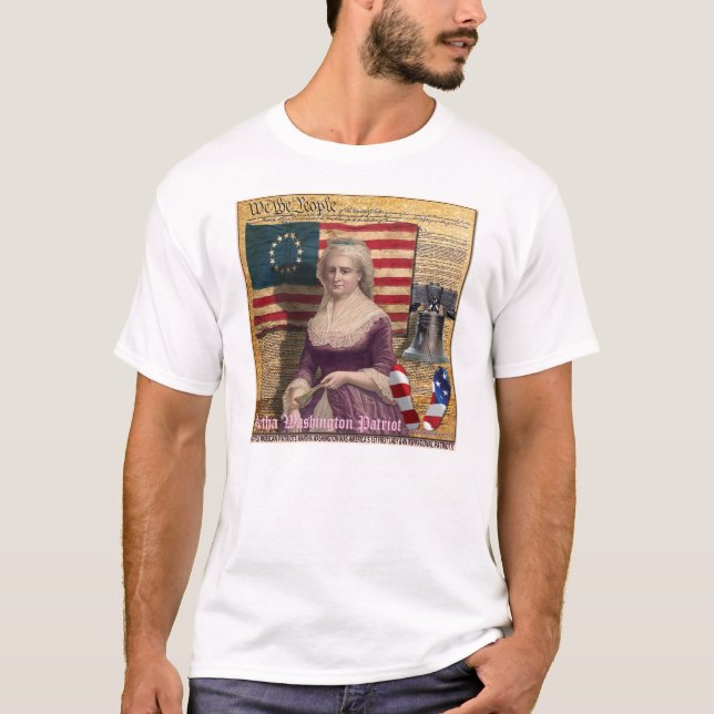 Camiseta Martha Washington senhora do primeiro americano a (Frente)