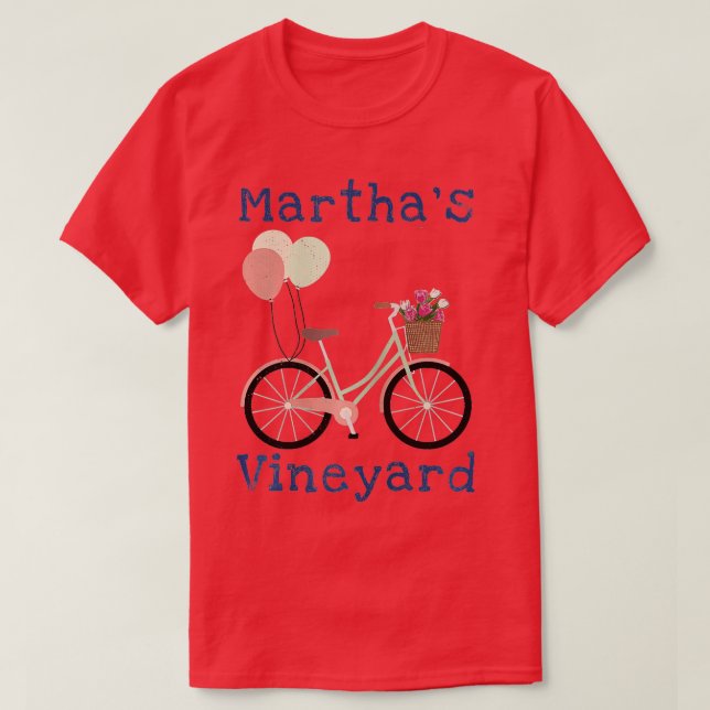 Camiseta Marthas Vineyard Cape Cod Summer Vacle Bicicleta (Frente do Design)