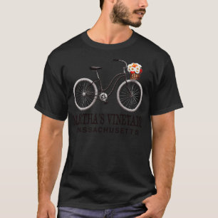 Camiseta Marthas Vineyard Massachusetts Bike Flowers Basket
