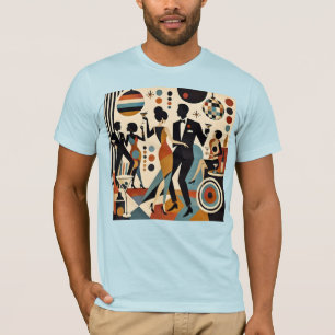 Camiseta Martínis Jazzy Abstratos e Festa de Coquetel Danç