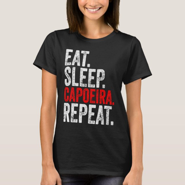 Camiseta Martial Ninja Costume  Eat Sleep Capoeira Repeat (Frente)