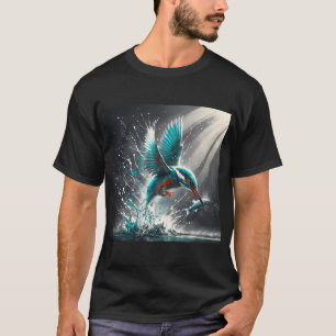 Camiseta Martim-pescador Apanhando Peixe, Arte Gerada por I