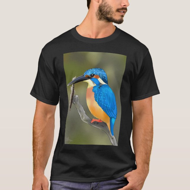 Camiseta Martim-pescador com peixe (Frente)