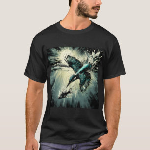 Camiseta Martim-pescador Mergulhando Para Peixes, Arte Gera