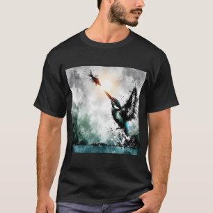 Camiseta Martim-pescador mergulhando para peixes, Arte gera