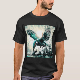 Camiseta Martim-pescador Mergulhando Para Peixes, Arte Gera